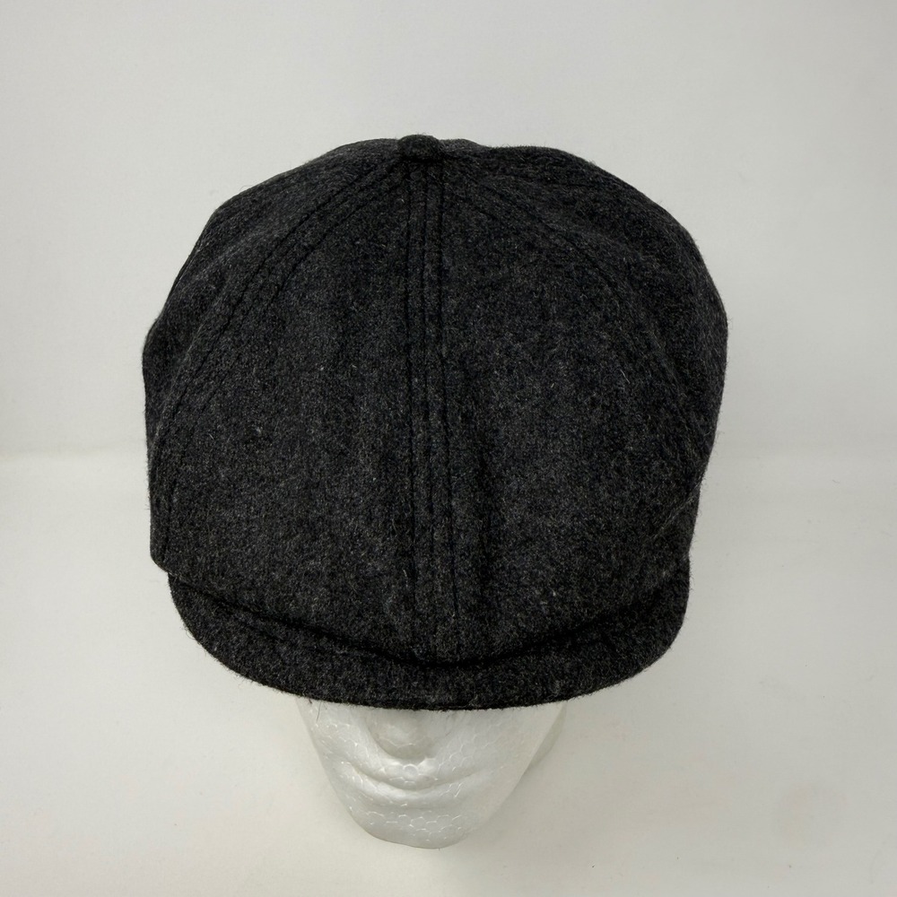 Goorin Bros Mens Wool Blend Newsboy Cap Charcoal Grey 8-Panel Flat Hat Large - Picture 2 of 12